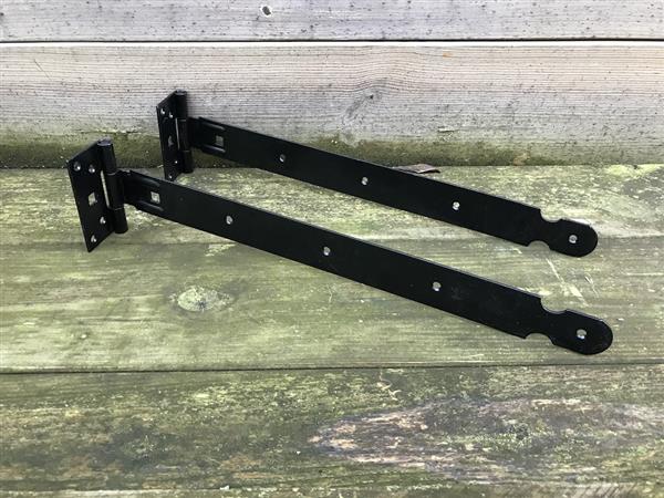 Grote foto set grote scharnieren 400 mm zwart gecoat doe het zelf en verbouw materialen en producten