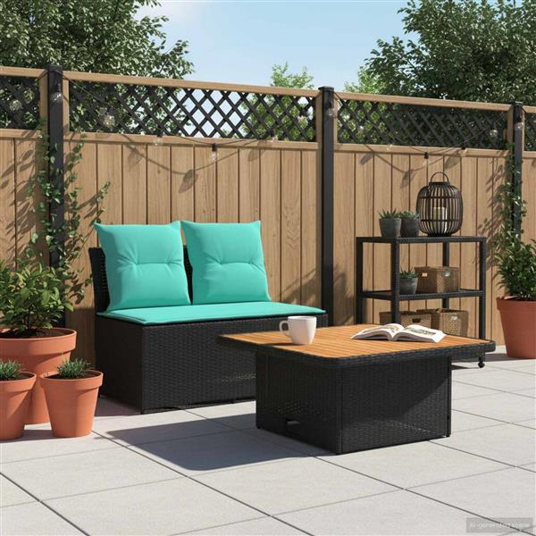 Grote foto vidaxl 2 stuk tuin middelste sofa met uitschuiftafel poly rattan tuin en terras tuinmeubelen