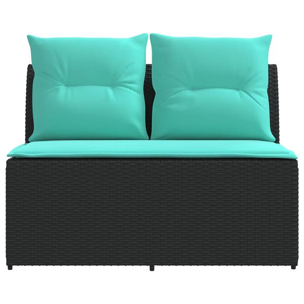 Grote foto vidaxl 2 stuk tuin middelste sofa met uitschuiftafel poly rattan tuin en terras tuinmeubelen