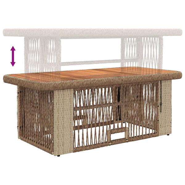 Grote foto vidaxl tuin eettafelset met kussen 4 pcs beige en cr me poly rattan tuin en terras tuinmeubelen