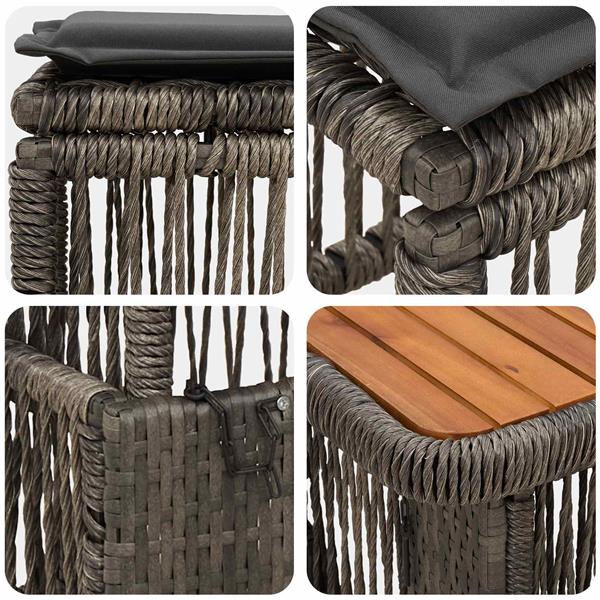 Grote foto vidaxl tuin eettafelset 4 pcs grijs en donkergrijs poly rattan tuin en terras tuinmeubelen