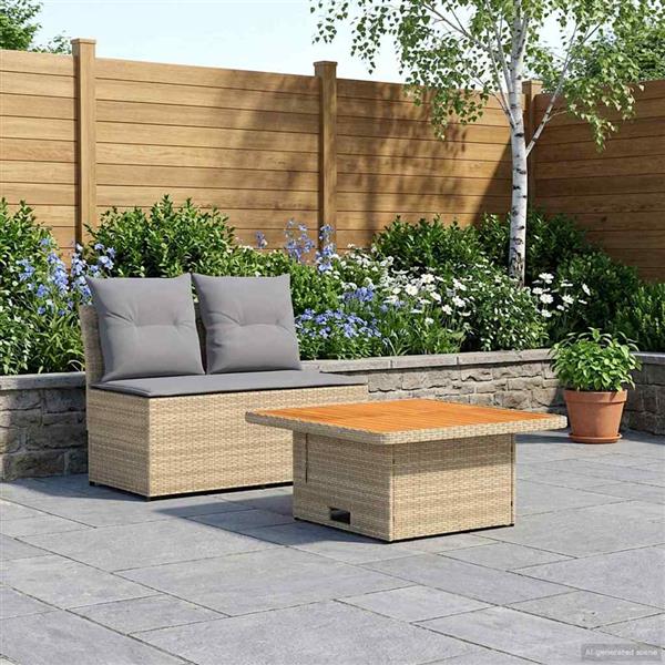 Grote foto vidaxl 2 stuk tuin middelste sofa met uitschuiftafel poly rattan tuin en terras tuinmeubelen
