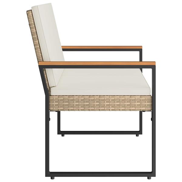 Grote foto vidaxl tuinbank beige en cr me wit 107 x 61 x 80 cm poly rattan tuin en terras tuinmeubelen