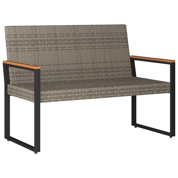 Grote foto vidaxl tuinbank grijs en marineblauw 107 x 61 x 80 cm poly rattan tuin en terras tuinmeubelen