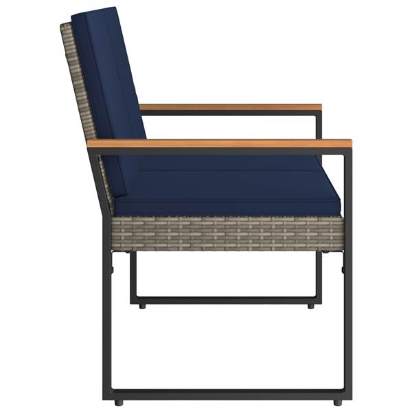 Grote foto vidaxl tuinbank grijs en marineblauw 107 x 61 x 80 cm poly rattan tuin en terras tuinmeubelen