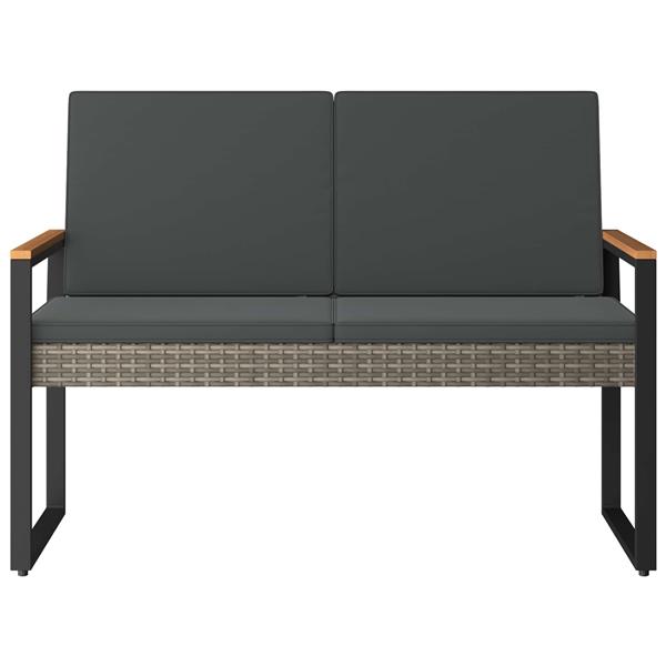 Grote foto vidaxl tuinbank grijs en donkergrijs 107 x 61 x 80 cm poly rattan tuin en terras tuinmeubelen