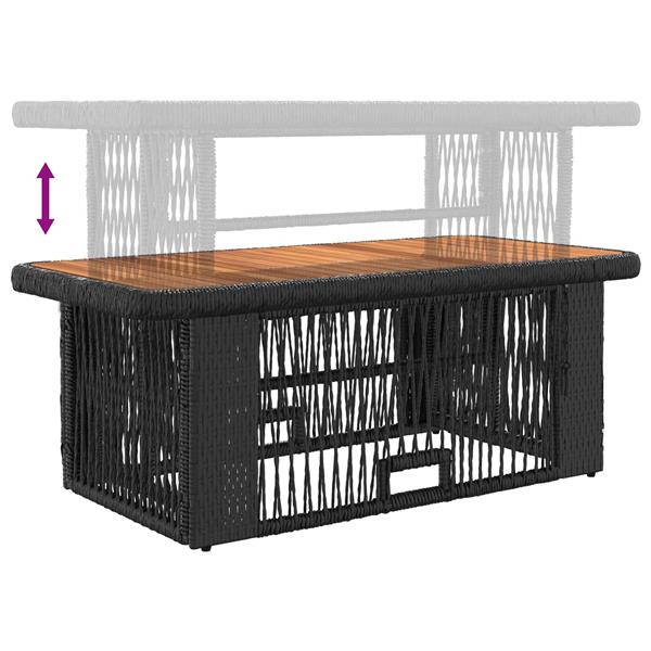 Grote foto vidaxl tuin eettafelset met kussen 4 pcs zwart en cr me poly rattan tuin en terras tuinmeubelen