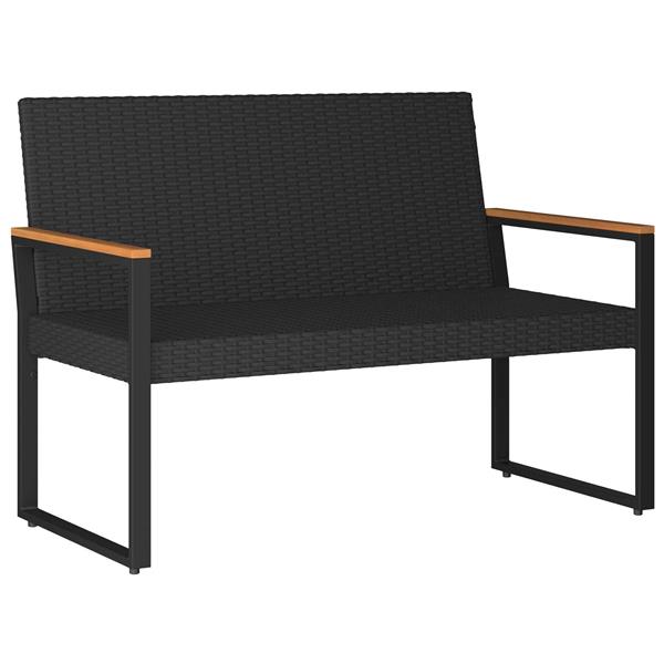 Grote foto vidaxl tuinbank zwart en cream wit 107 x 61 x 80 cm poly rattan tuin en terras tuinmeubelen