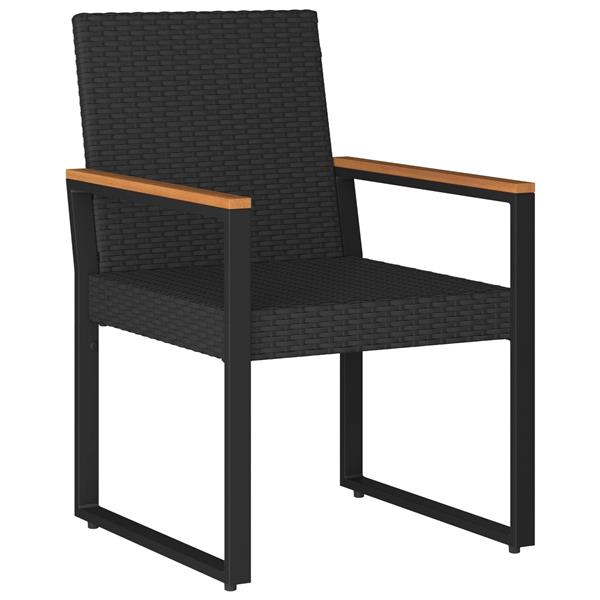 Grote foto vidaxl buitenmeubelset met kussen 3 pcs zwart poly rattan tuin en terras tuinmeubelen