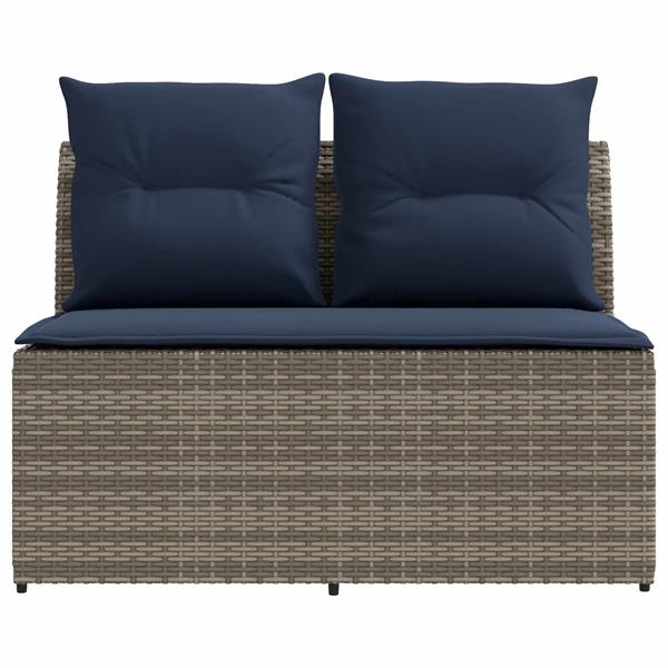 Grote foto vidaxl 2 stuk tuin middelste sofa met uitschuiftafel poly rattan tuin en terras tuinmeubelen