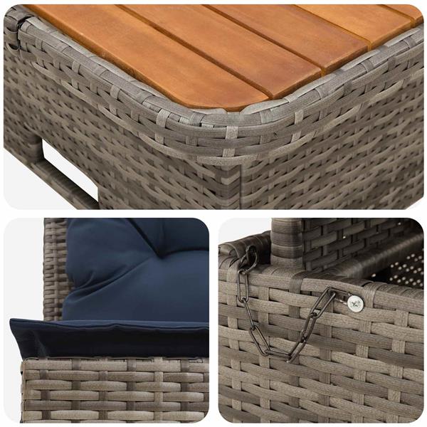 Grote foto vidaxl 2 stuk tuin middelste sofa met uitschuiftafel poly rattan tuin en terras tuinmeubelen