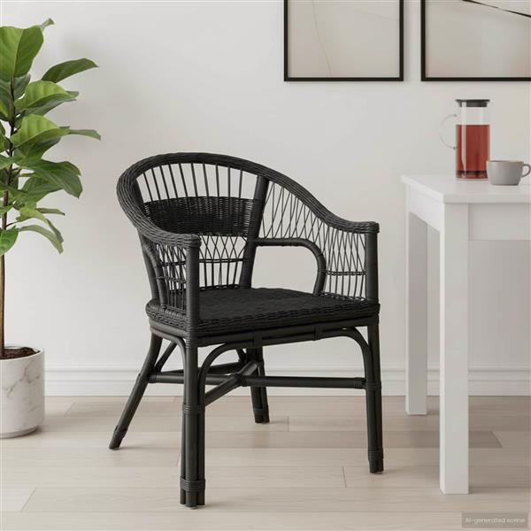 Grote foto vidaxl stapelstoel zwart 60 x 60 x 81 cm rattan huis en inrichting stoelen