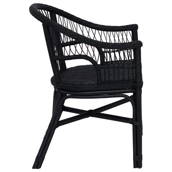 Grote foto vidaxl stapelstoel zwart 60 x 60 x 81 cm rattan huis en inrichting stoelen