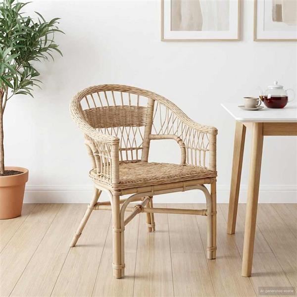 Grote foto vidaxl stapelstoel naturel 60 x 60 x 81 cm rattan huis en inrichting stoelen