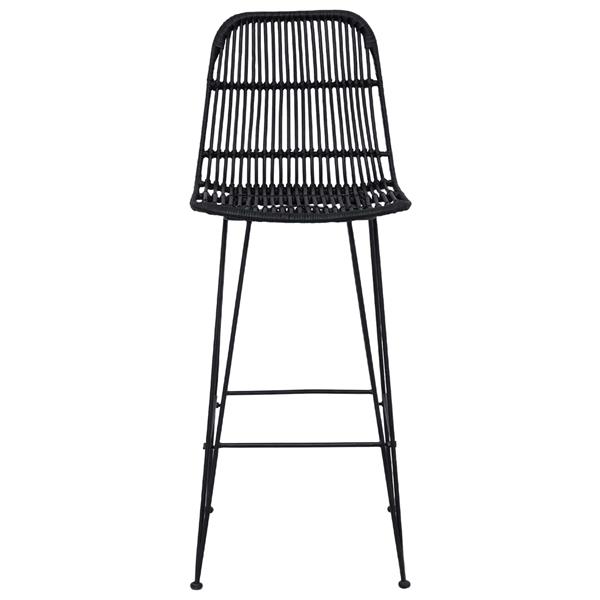 Grote foto vidaxl barkruk 2 pcs zwart 44 x 55 x 109 cm rattan en staal huis en inrichting krukken en barkrukken