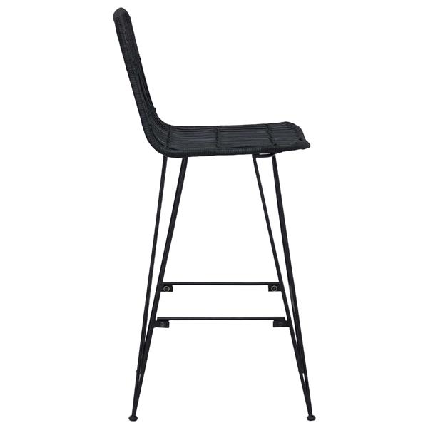 Grote foto vidaxl barkruk 2 pcs zwart 44 x 55 x 109 cm rattan en staal huis en inrichting krukken en barkrukken