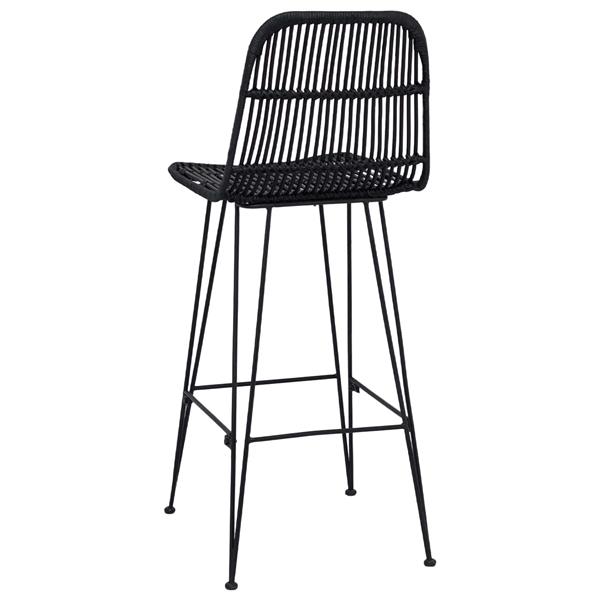 Grote foto vidaxl barkruk 2 pcs zwart 44 x 55 x 109 cm rattan en staal huis en inrichting krukken en barkrukken