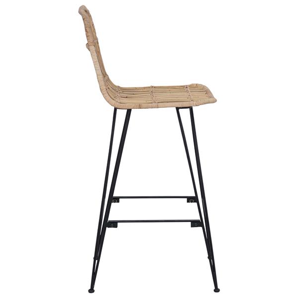 Grote foto vidaxl barkruk 2 pcs naturel 44 x 55 x 109 cm rattan en staal huis en inrichting krukken en barkrukken