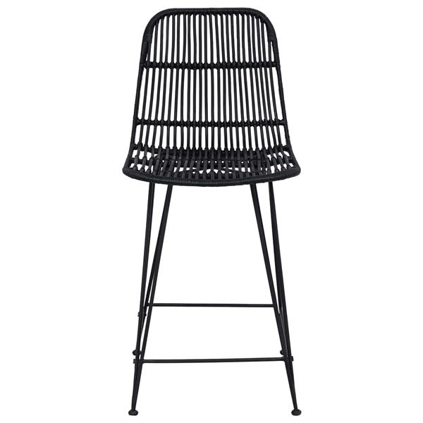 Grote foto vidaxl barkruk 2 pcs zwart 44 x 54 x 96 cm rattan en staal huis en inrichting krukken en barkrukken