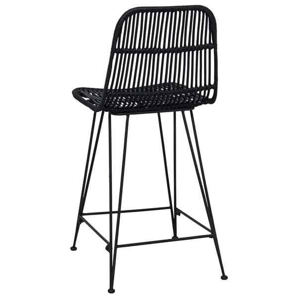 Grote foto vidaxl barkruk 2 pcs zwart 44 x 54 x 96 cm rattan en staal huis en inrichting krukken en barkrukken