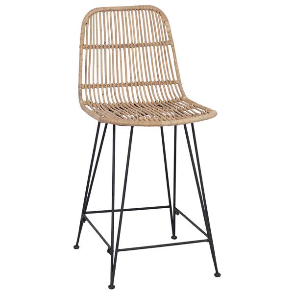 Grote foto vidaxl barkruk 2 pcs naturel 44 x 54 x 96 cm rattan en staal huis en inrichting krukken en barkrukken