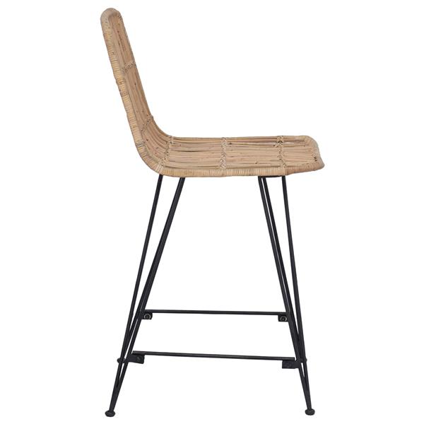 Grote foto vidaxl barkruk 2 pcs naturel 44 x 54 x 96 cm rattan en staal huis en inrichting krukken en barkrukken