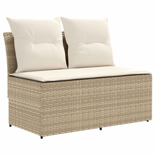 Grote foto vidaxl 2 stuk tuin middelste sofa met uitschuiftafel poly rattan tuin en terras tuinmeubelen