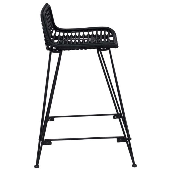 Grote foto vidaxl barkruk 2 pcs zwart 44 x 45 x 76 cm rattan en staal huis en inrichting krukken en barkrukken