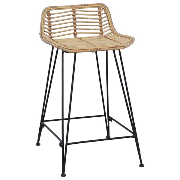 Grote foto vidaxl barkruk 2 pcs naturel 44 x 45 x 76 cm rattan en staal huis en inrichting krukken en barkrukken