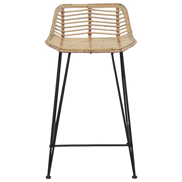 Grote foto vidaxl barkruk 2 pcs naturel 44 x 45 x 76 cm rattan en staal huis en inrichting krukken en barkrukken