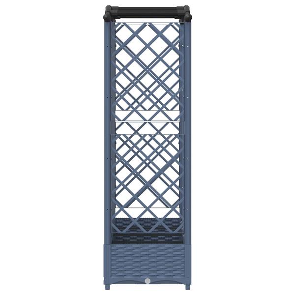 Grote foto vidaxl verhoogd bed met trellis en dak grijs 203 5 x 40 x 125 cm pp tuin en terras overige tuin en terras