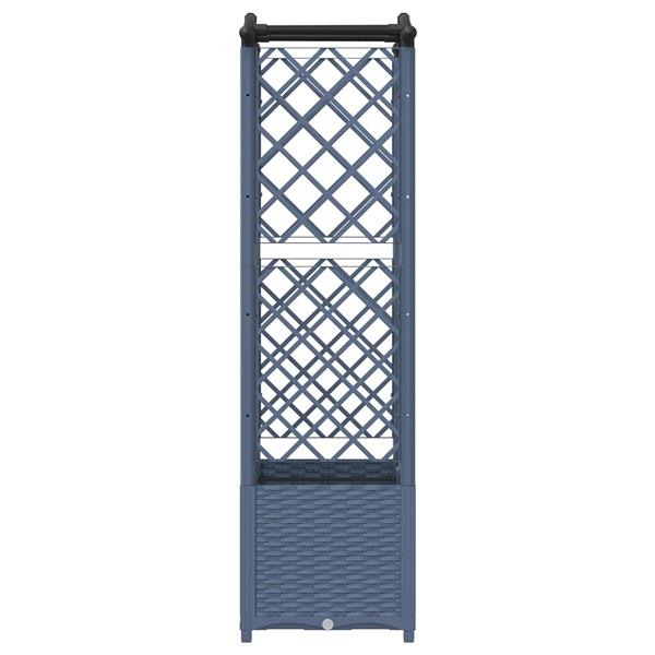 Grote foto vidaxl verhoogd bed met trellis en dak grijs 122 x 40 x 141 cm pp tuin en terras overige tuin en terras