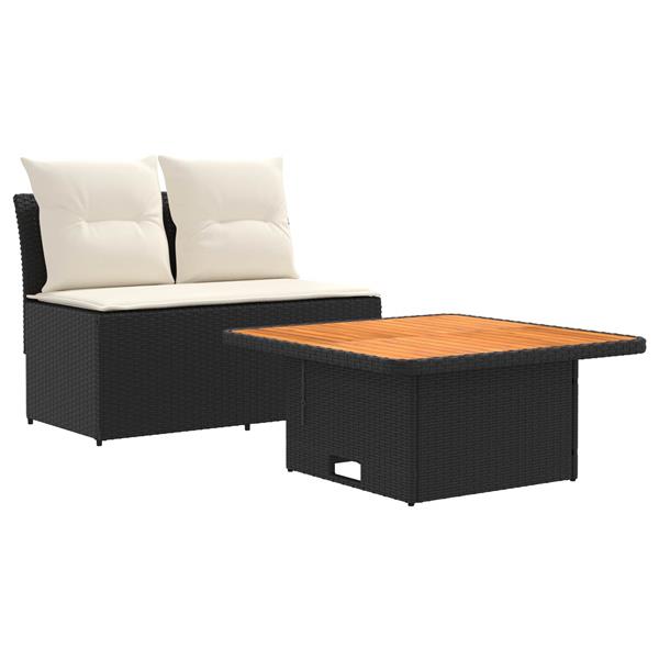 Grote foto vidaxl 2 stuk tuin middelste sofa met uitschuiftafel poly rattan tuin en terras tuinmeubelen