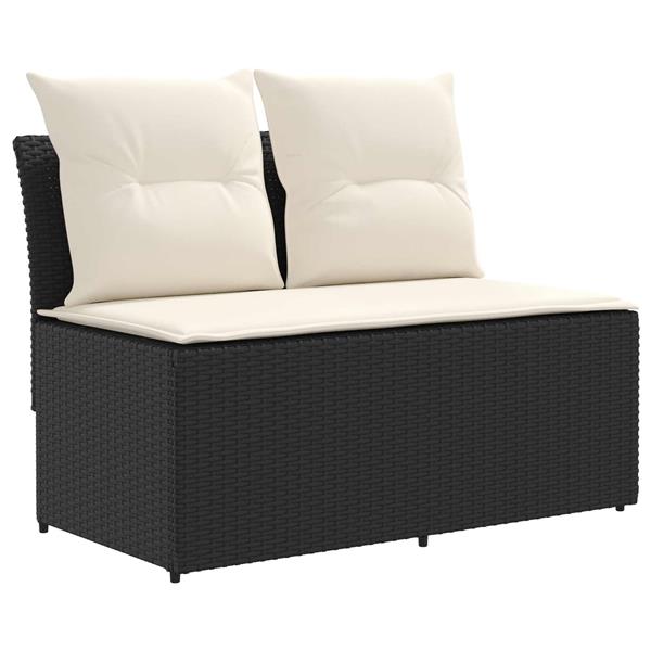 Grote foto vidaxl 2 stuk tuin middelste sofa met uitschuiftafel poly rattan tuin en terras tuinmeubelen