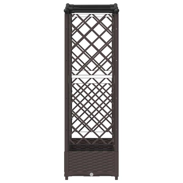 Grote foto vidaxl verhoogd bed met trellis en dak bruin 163 x 40 x 126 cm pp tuin en terras overige tuin en terras