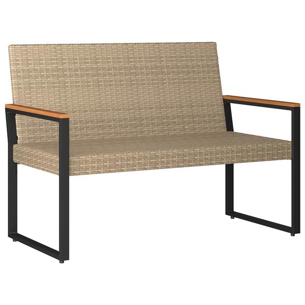 Grote foto vidaxl tuinbank beige en cr me wit 107 x 61 x 80 cm poly rattan tuin en terras tuinmeubelen