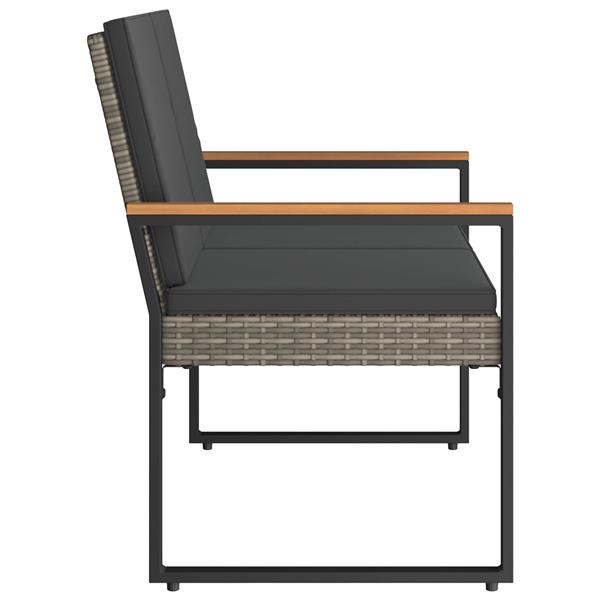 Grote foto vidaxl tuinbank grijs en donkergrijs 107 x 61 x 80 cm poly rattan tuin en terras tuinmeubelen