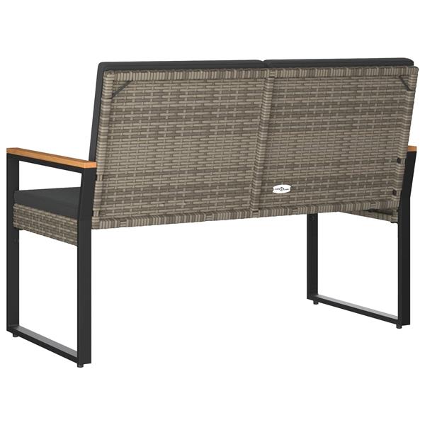 Grote foto vidaxl tuinbank grijs en donkergrijs 107 x 61 x 80 cm poly rattan tuin en terras tuinmeubelen