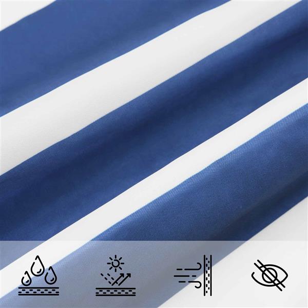 Grote foto vidaxl buiten zonneschaduwzeil blauw en wit 3 x 3 x 3 m tuin en terras overige tuin en terras