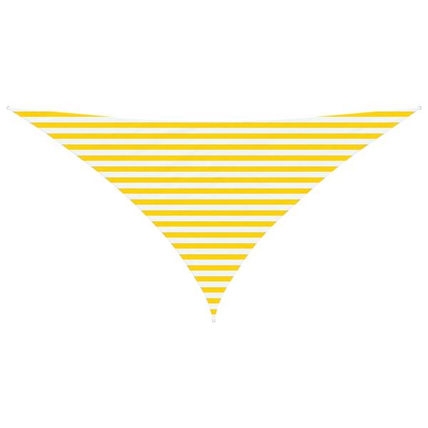 Grote foto vidaxl buiten zonneschaduwzeil geel en wit 3 5 x 3 5 x 4 9 m tuin en terras overige tuin en terras