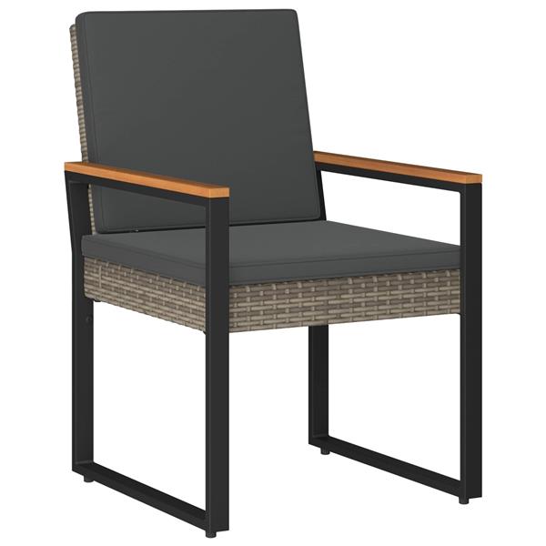 Grote foto vidaxl buitenmeubelset 3 pcs grijs en donkergrijs poly rattan tuin en terras tuinmeubelen