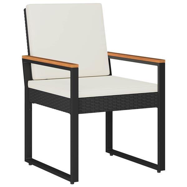 Grote foto vidaxl buitenmeubelset met kussen 3 pcs zwart en cream wit poly rattan tuin en terras tuinmeubelen