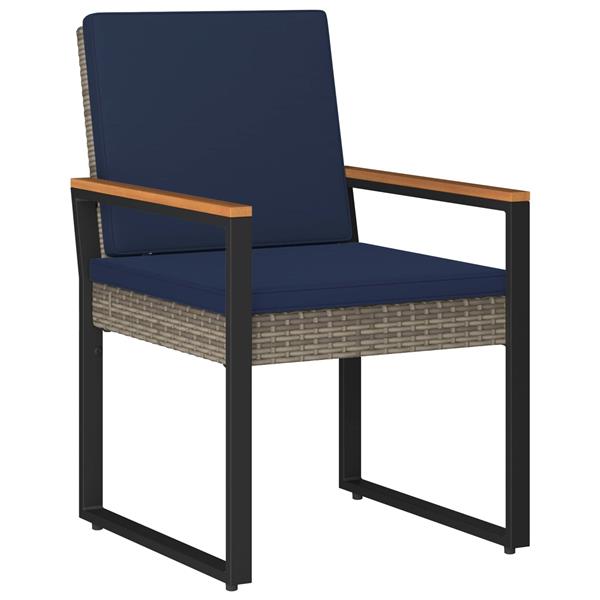 Grote foto vidaxl buitenmeubelset 4 pcs grijs en marineblauw poly rattan tuin en terras tuinmeubelen