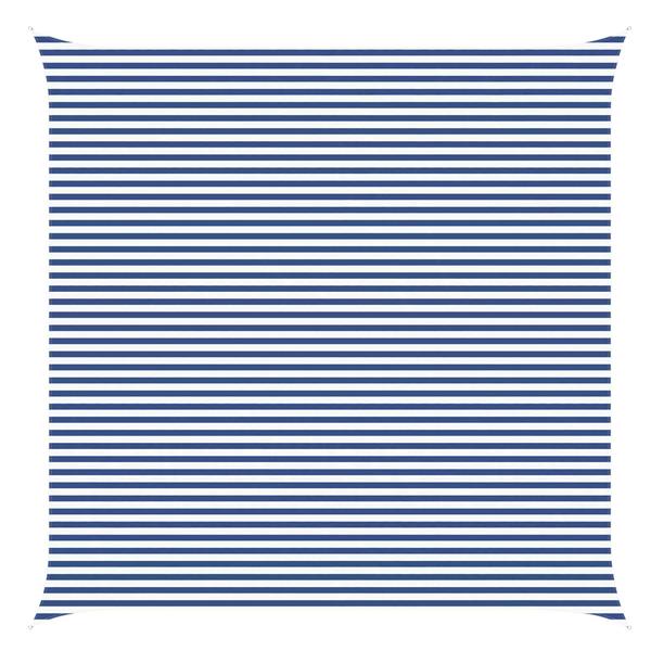 Grote foto vidaxl buiten zonneschaduwzeil blauw en wit 6 x 6 m tuin en terras overige tuin en terras