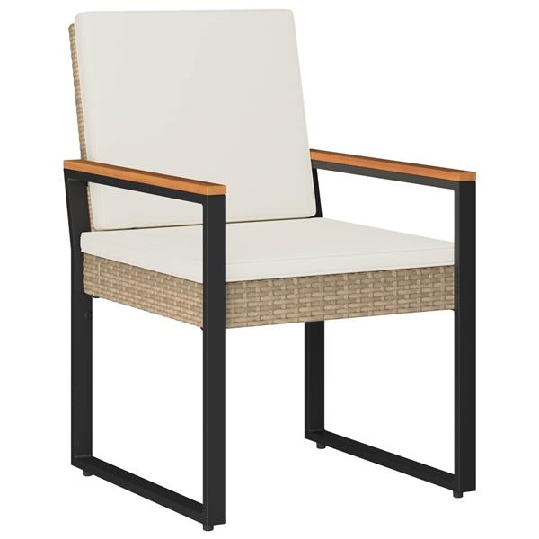 Grote foto vidaxl buitenmeubelset met kussen 4 pcs beige en cr me wit poly rattan tuin en terras tuinmeubelen