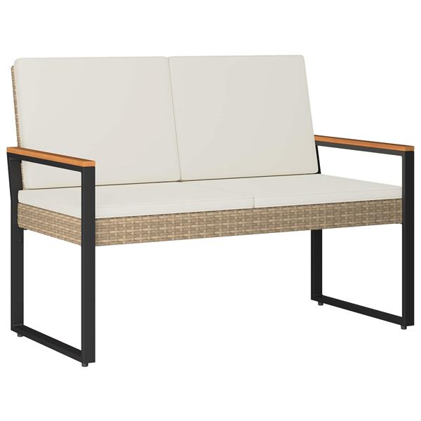 Grote foto vidaxl buitenmeubelset met kussen 4 pcs beige en cr me wit poly rattan tuin en terras tuinmeubelen