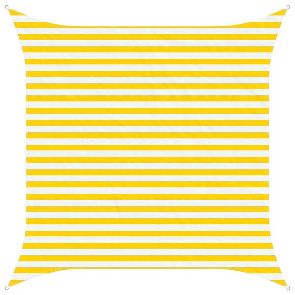 Grote foto vidaxl buiten zonneschaduwzeil geel en wit 3 x 3 m tuin en terras overige tuin en terras