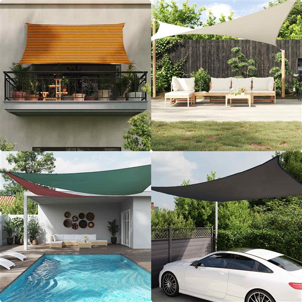 Grote foto vidaxl buiten zonneschaduwzeil 7 x 7 m 100 polyester oxford tuin en terras overige tuin en terras