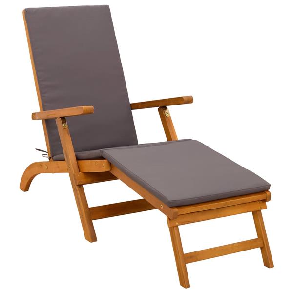 Grote foto vidaxl ligstoelkentingen en opvouwbare zonnebader 2 pcs grijs tuin en terras tuinmeubelen