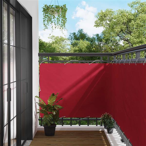 Grote foto vidaxl balkon scherm rood 110 x 300 cm oxford stof tuin en terras overige tuin en terras